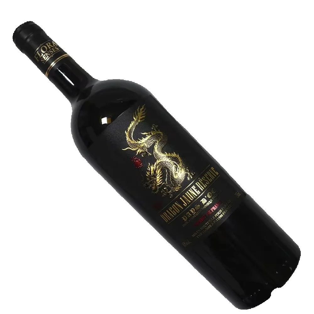 Wine Beer Red - カスタム高級ワインラベルロール｜ホットスタンピングシルバー｜防水エンボス加工｜赤ワインジュースビール
