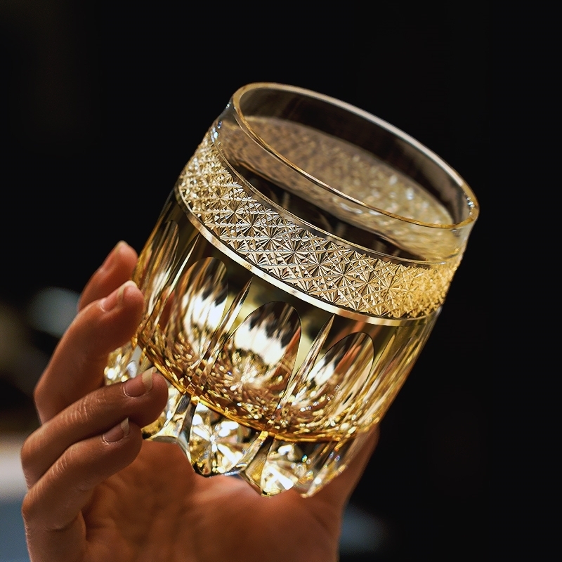 Wine To Beer To Liquor - 手彫り戦士の甲冑アンバー江戸キリコクリスタルワインカップ高級品ウイスキーブランデーグラスアートワークリカーソニフター水ビールマグ