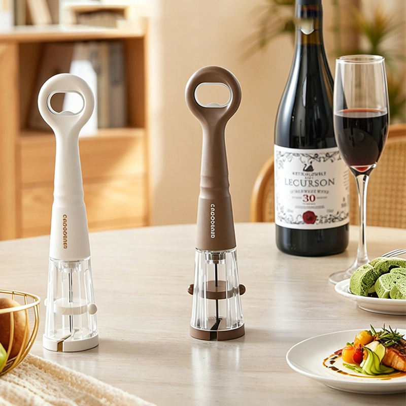 Wine Beer Red - 家庭用キッチン向けの2-in-1ボトルオープナー、ビール、赤ワイン、その他のワインに適しており、持ち運び可能な空気圧式キャップオープナーです。
