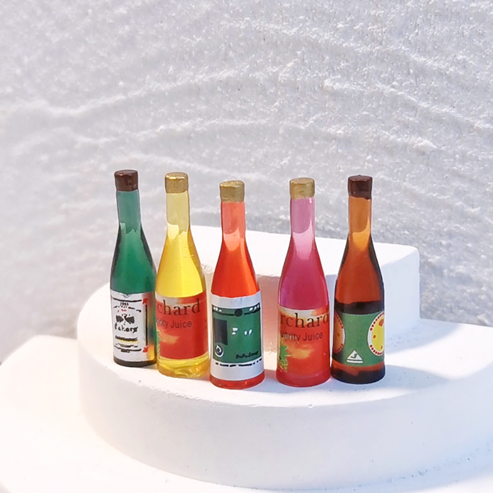 Wine Beer Europe - 5 個 1/12 ドールハウスミニチュアアクセサリーミニ樹脂ワインボトルシミュレーションビールモデルドールハウス装飾用 ob11