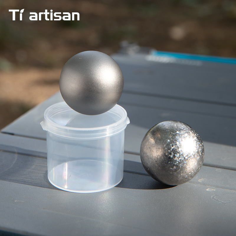 Whiskey Stone Set - Tiartisan 40mm チタン製アイスボール 再利用可能 急速冷凍 アイスキューブ