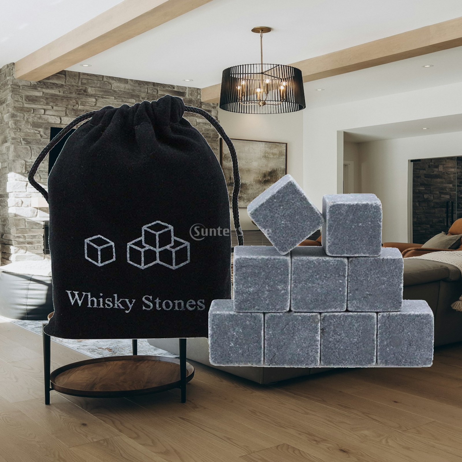 Whiskey Stone Set - 9個入りウイスキーストーン 再利用可能 再冷凍可能 ギフトセット 男性用 お父さん