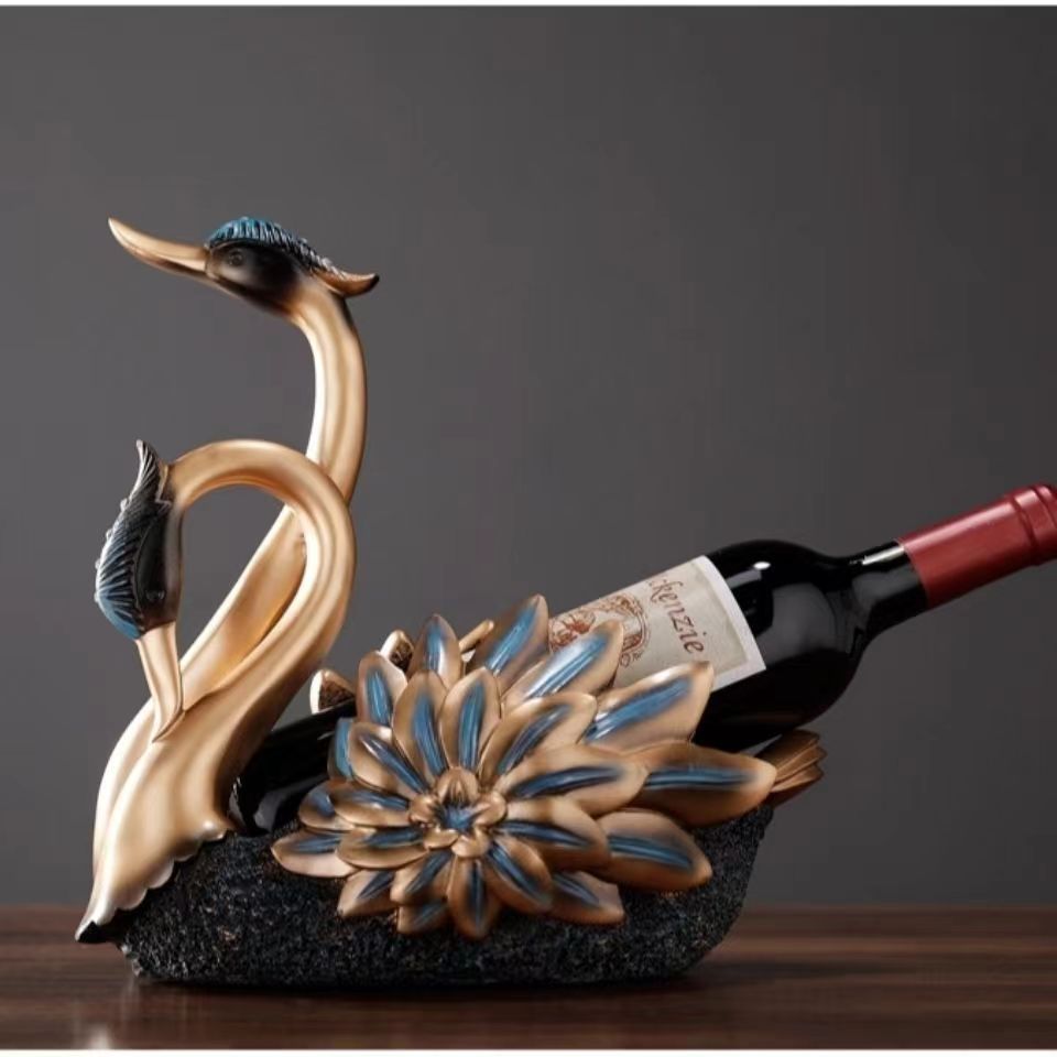 Wine Beer Europe - スワンレッドワインラックライトラグジュアリーワインキャビネットワインディスプレイラックビールウイスキーボトルラックホームバー装飾ホームアクセサリー