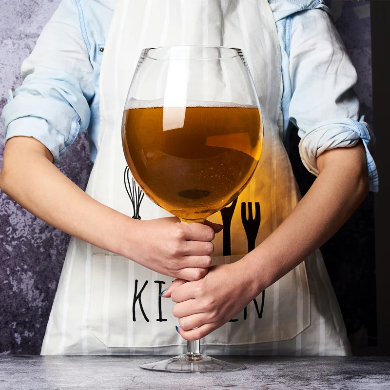 Wine To Beer To Liquor - 特大3000ML（106オンス）巨大ワイングラスとビールマグのセット、ウイスキーパーティー、誕生日、結婚式に最適 - リキュールグラス