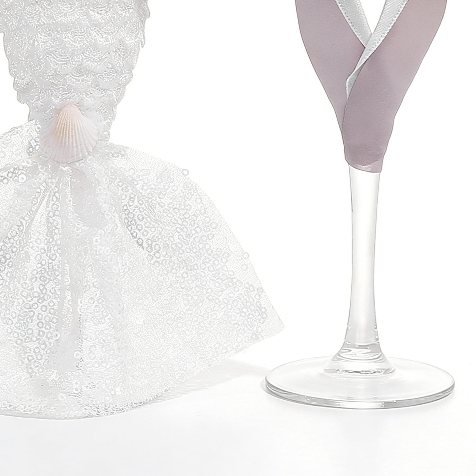 Champagne Flute Pair - 新郎新婦グラス 1 ペア 新郎新婦デザイン クリア ホームデコレーション