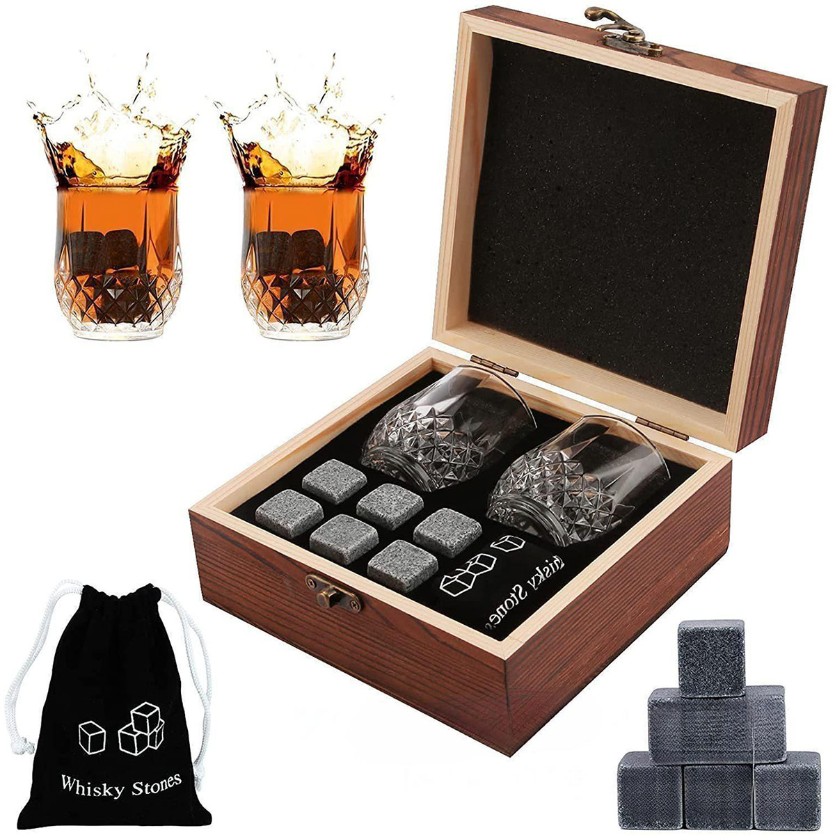 Whiskey Stone Set - クリスマス バレンタイン ギフト ウイスキー ストーン グラス