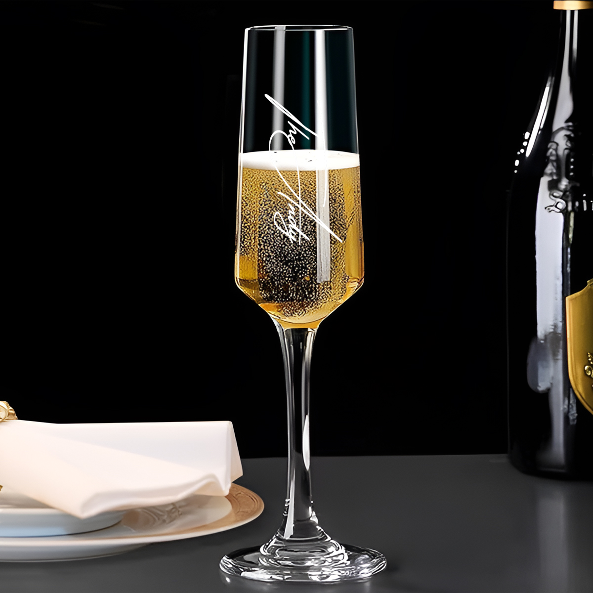 カスタムウェディングシャンパングラス、新郎新婦シャンパングラ - Champagne Flute Pair のレビューと価格