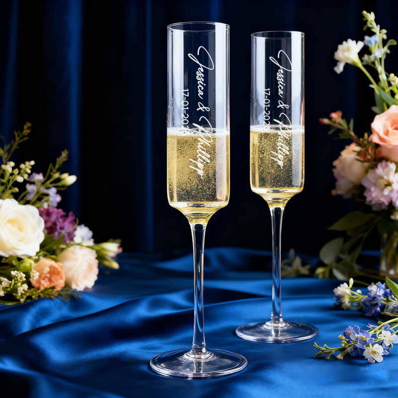 パーソナライズされたシャンパングラスセット2個、ウェディング - Champagne Flute Pair のレビューと価格