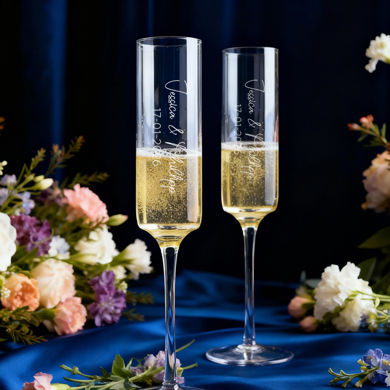 パーソナライズされたシャンパングラスセット2個、ウェディング - Champagne Flute Pair のレビューと価格