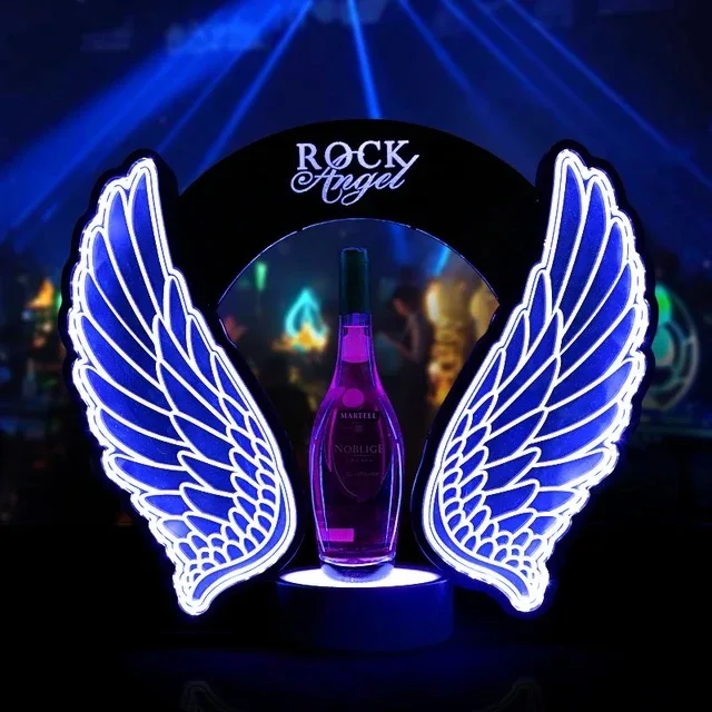 充電式LED点滅エンジェルウィングワインシャンパンボトル装飾 - Wine Beer Usa のレビューと価格