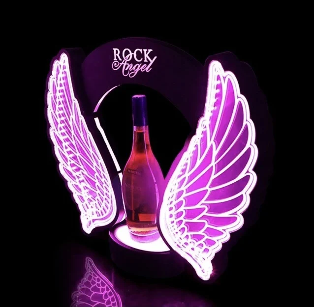 充電式LED点滅エンジェルウィングワインシャンパンボトル装飾 - Wine Beer Usa のレビューと価格