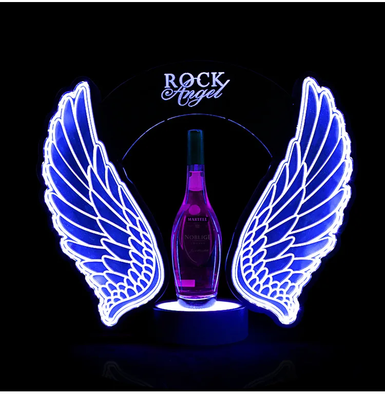 充電式LED点滅エンジェルウィングワインシャンパンボトル装飾 - Wine Beer Usa のレビューと価格
