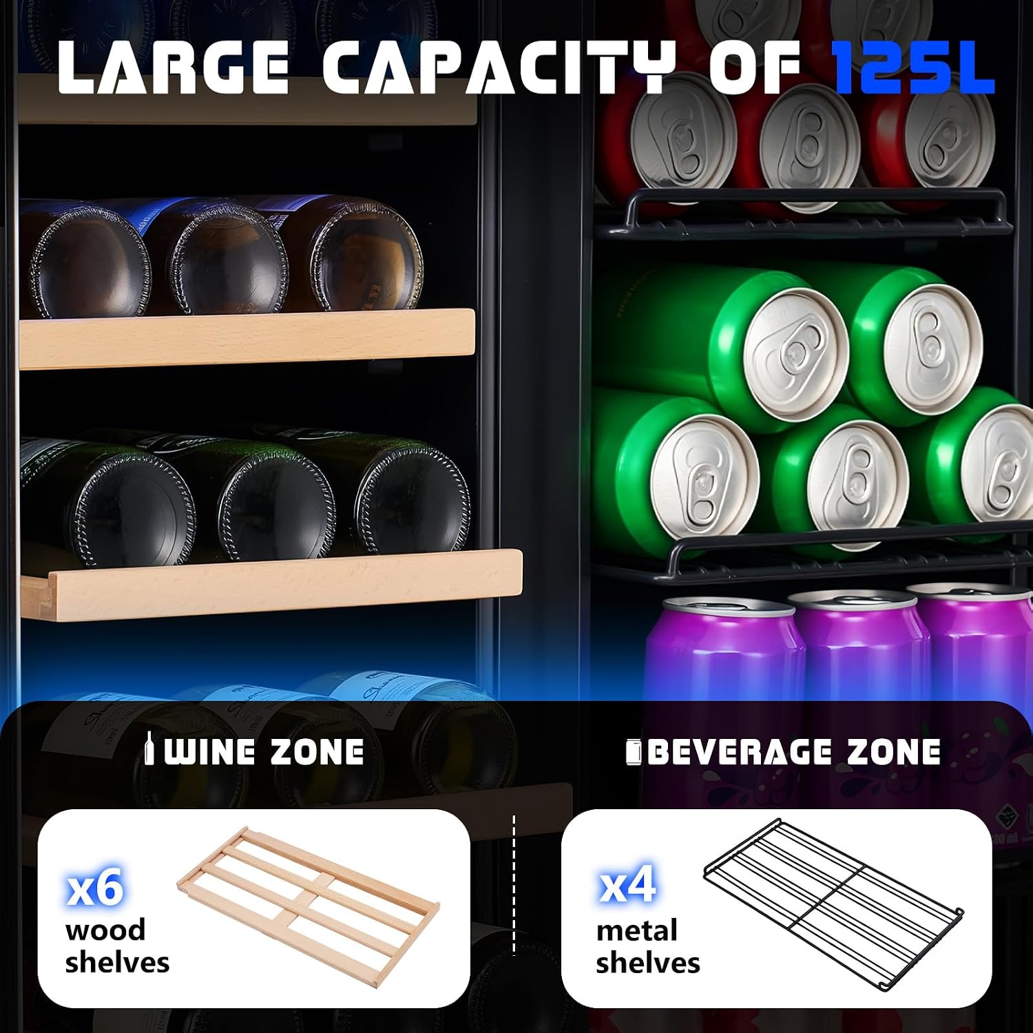 飲料用冷蔵庫、24インチデュアルゾーンワイン・ビール冷蔵庫（ - Wine Beer Fridge Under Counter のレビューと価格