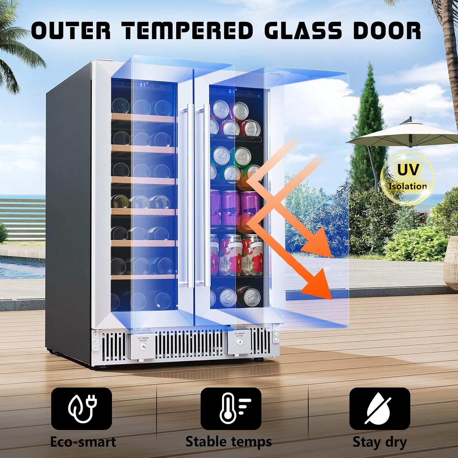飲料用冷蔵庫、24インチデュアルゾーンワイン・ビール冷蔵庫（ - Wine Beer Fridge Under Counter のレビューと価格