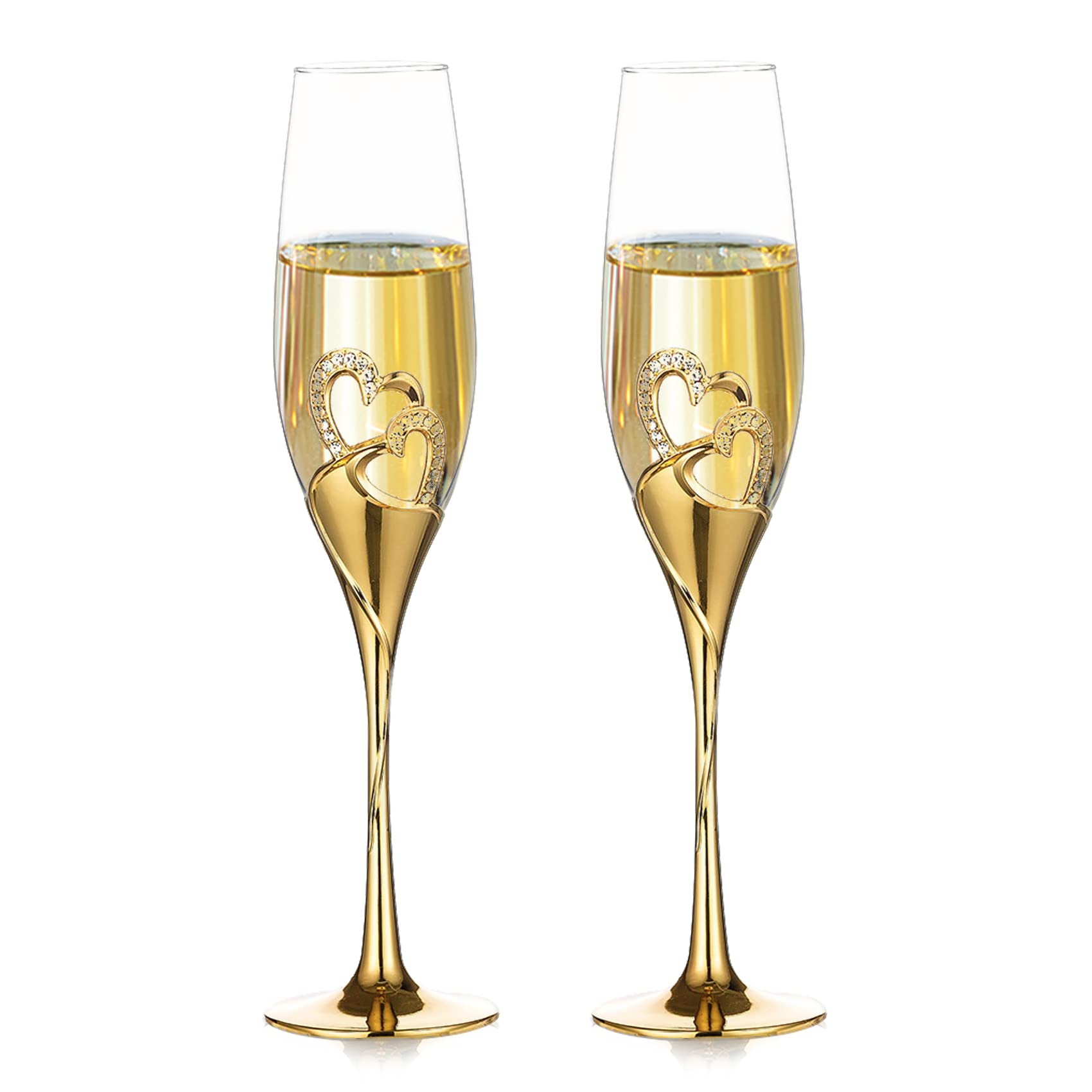 200 ミリリットル赤ワイングラスクリスタル高足グラスペアグ - Champagne Flute Pair のレビューと価格