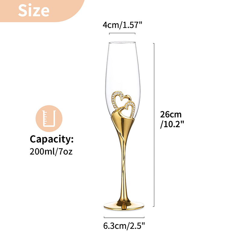 200 ミリリットル赤ワイングラスクリスタル高足グラスペアグ - Champagne Flute Pair のレビューと価格