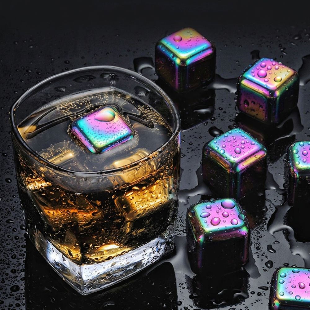304ステンレス鋼製 再利用可能メタルアイスキューブ 無臭  - Whiskey Stone Set のレビューと価格