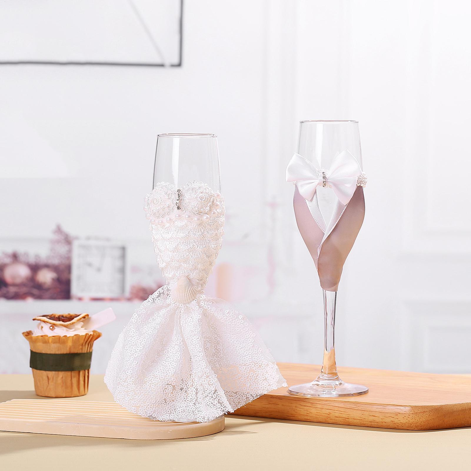 新郎新婦シャンパングラス 1 ペア クリア 新郎新婦デザイン - Champagne Flute Pair のレビューと価格