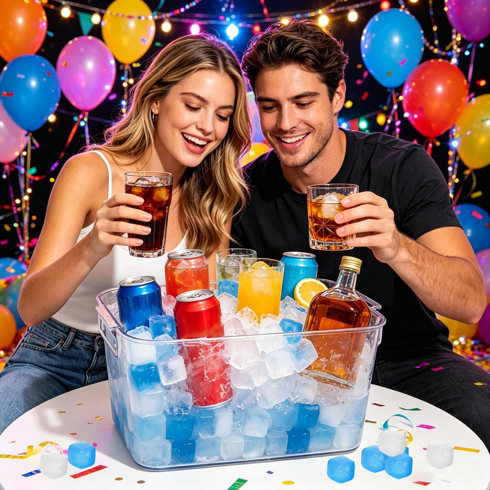 100個入り スローメルト 再利用可能 アイスキューブ 再冷 - Wine Beer Refrigerator のレビューと価格