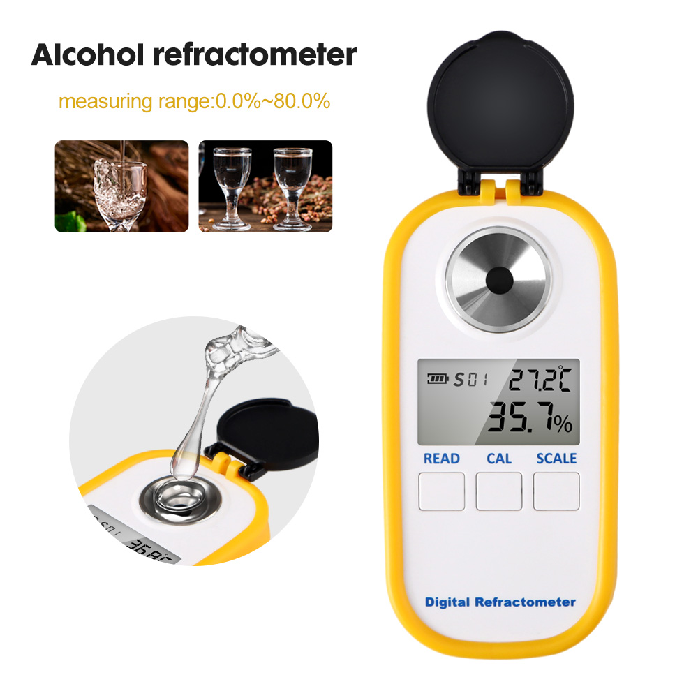 デジタルアルコール屈折計 0-80% 高精度 LCD ディス - Wine To Beer To Liquor のレビューと価格