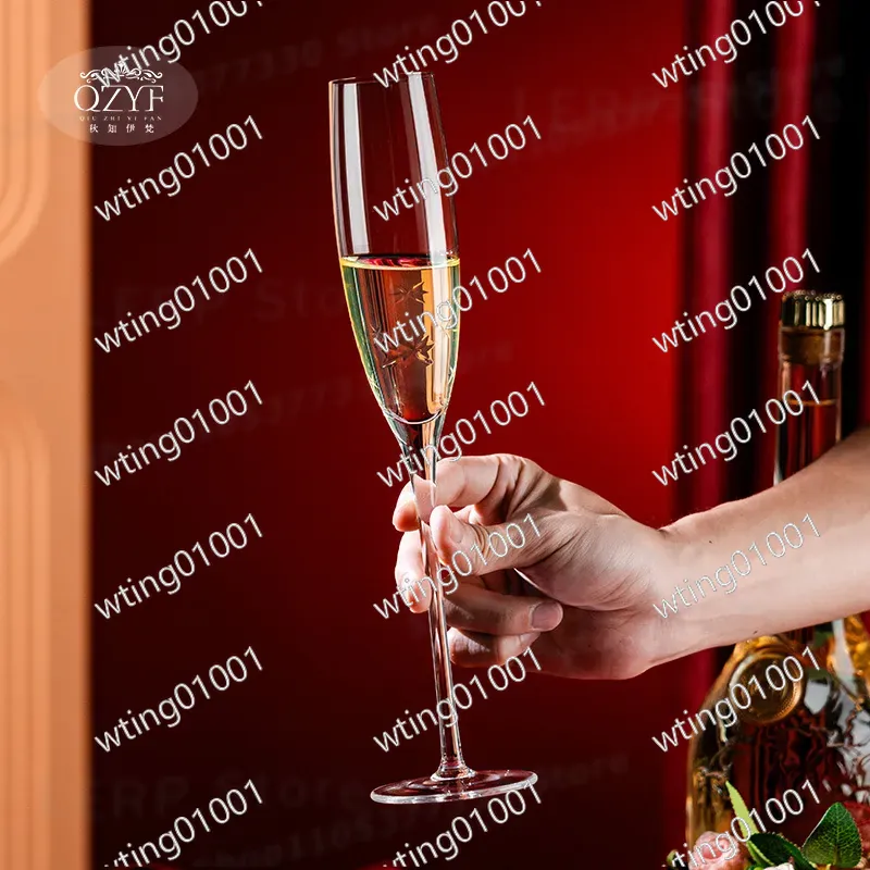 QZYF Qiuzhi Yifan 手彫りクリスタルシャンパ - Champagne Flute Pair のレビューと価格