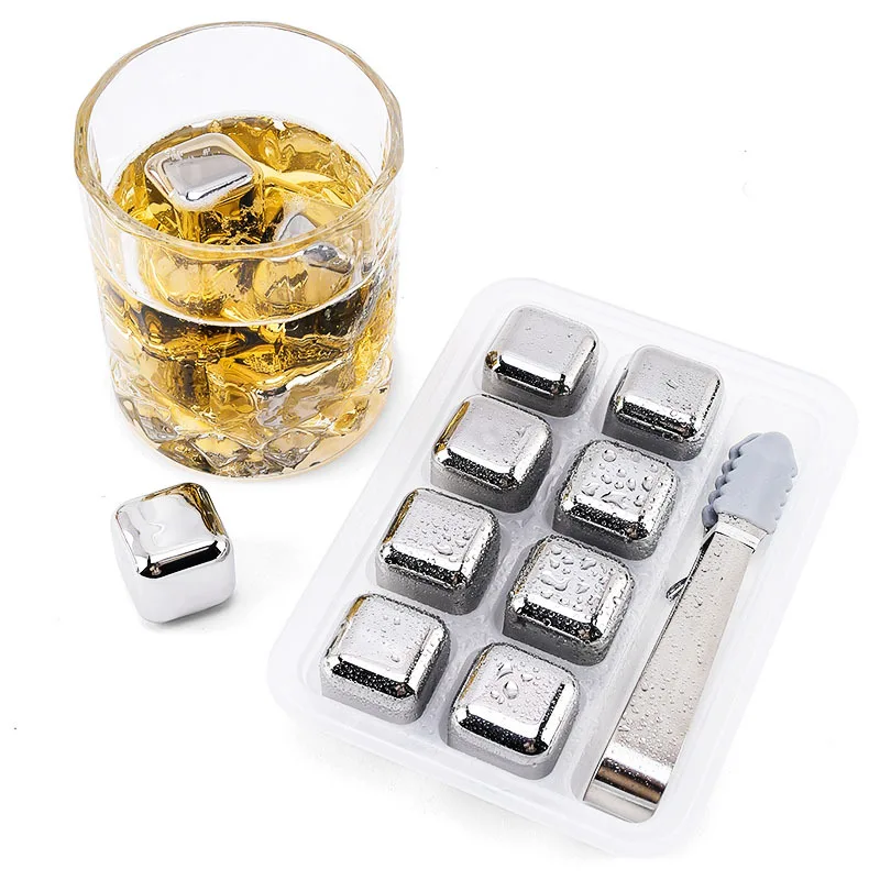 バーツール 4/6/8個入り ステンレス製アイスキューブセッ - Wine Beer Refrigerator のレビューと価格