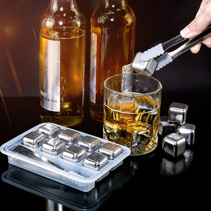 4/6/8個入りステンレス製アイスキューブセット、再利用可能 - Whiskey Stone Set のレビューと価格