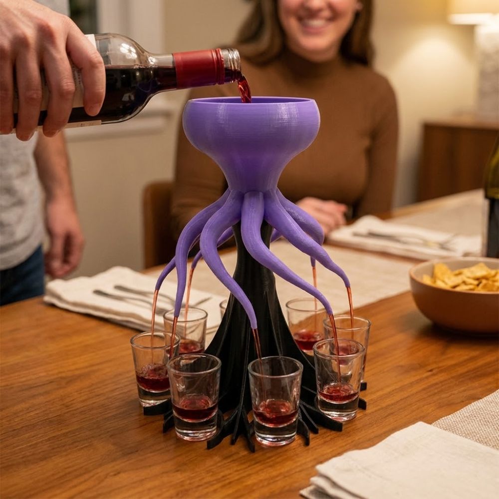 8穴3Dプリントワインディスペンサー、斬新なマルチショットリ - Wine To Beer To Liquor のレビューと価格