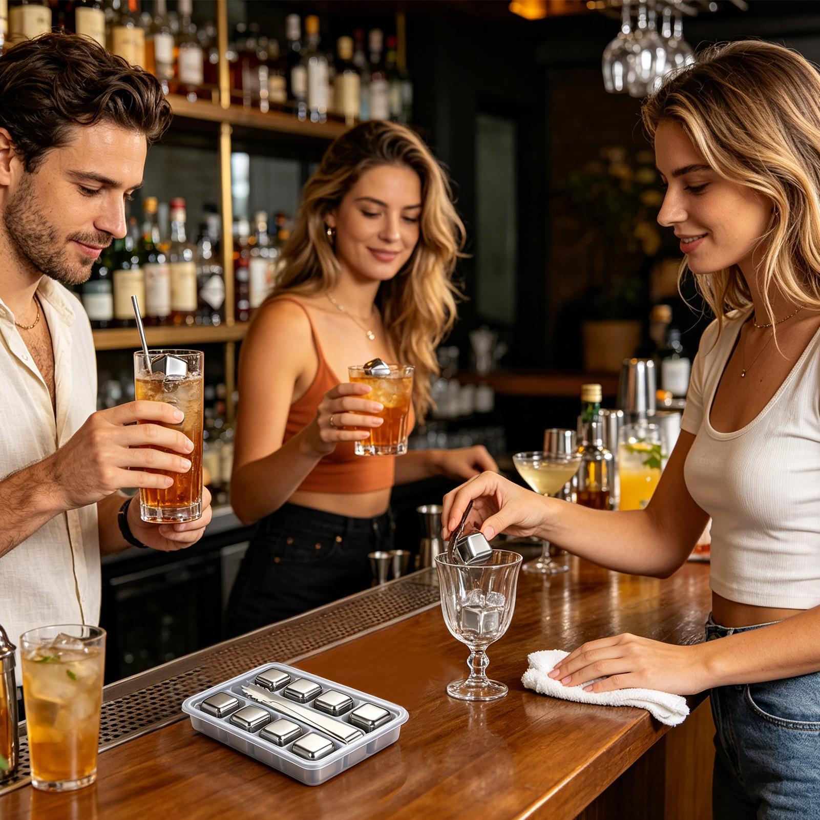 ドリンク用再利用可能なアイスキューブ 再利用可能な金属製冷却 - Whiskey Stone Set のレビューと価格