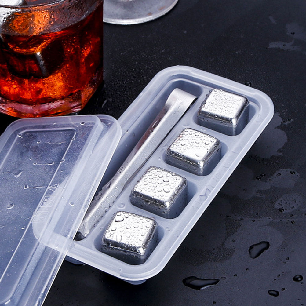 2セットステンレス製アイスキューブ 再利用可能なウイスキース - Whiskey Stone Set のレビューと価格
