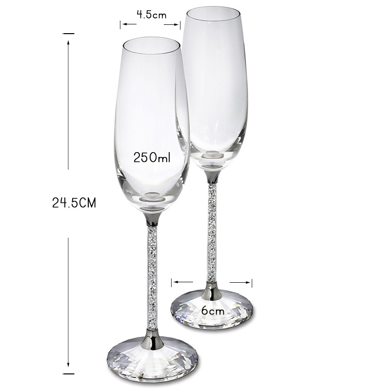 クリエイティブな結婚式のワイングラスカップ,シャンパンカラー - Champagne Flute Pair のレビューと価格