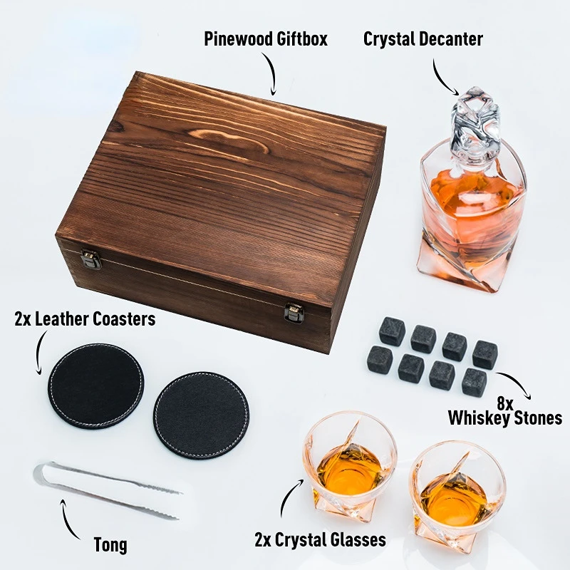 ウイスキーデキャンタとストーンギフトセット（男性向け）-クリ - Whiskey Stone Set のレビューと価格