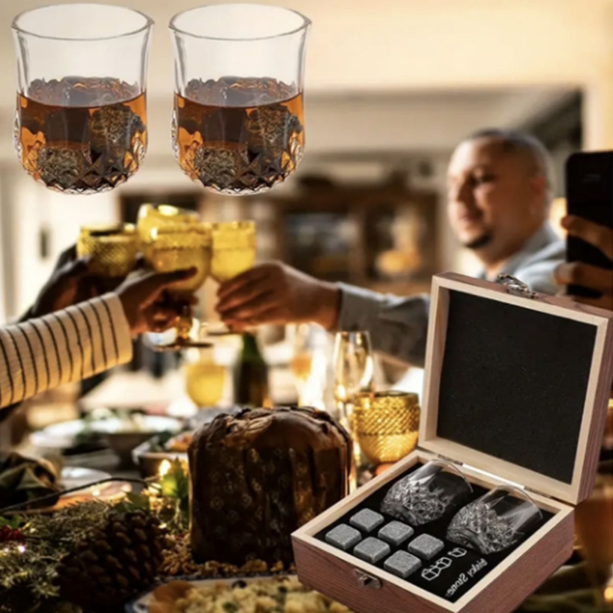 クリスマス バレンタイン ギフト ウイスキー ストーン グラ - Whiskey Stone Set のレビューと価格