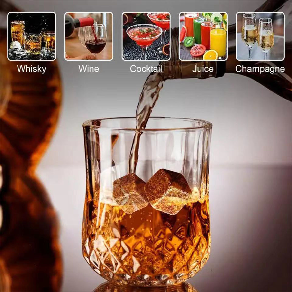 クリスマス バレンタイン ギフト ウイスキー ストーン グラ - Whiskey Stone Set のレビューと価格