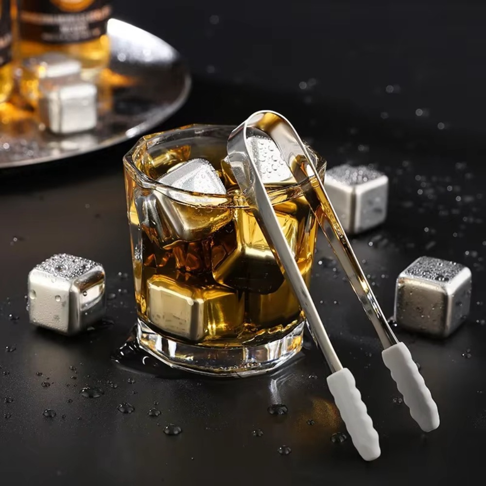4/6/8個入りステンレス製アイスキューブセット、再利用可能 - Whiskey Stone Set のレビューと価格