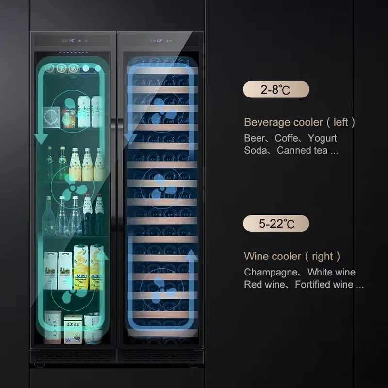 ビルトイン飲料冷蔵庫 ダブルドアワインクーラー 大容量ビール - Wine Beer Fridge Under Counter のレビューと価格
