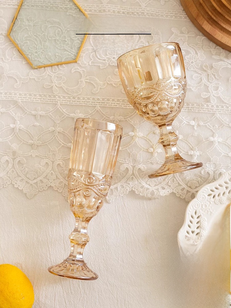 アンバーレリーフハイフットシャンパングラスヴィンテージコート - Wine Beer Foot のレビューと価格
